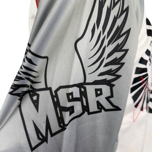 MSR Y2K Mens Motocross Jersey XL White/Gray Graphic Long Sleeve 100% Polyester - Picture 10 of 16